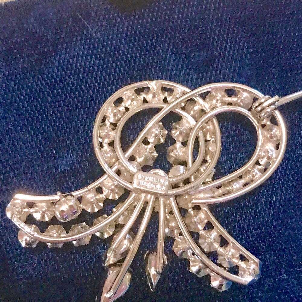 Sterling Brooch Earrings Set Crystal Carl-Art Original Box - Picture 4 of 5